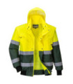 Bicolor grün/fluor Jacke mit reflektierenden Bändern, wasserdicht 3 in 1 X Zurück PORTWEST C565