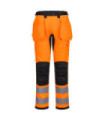 Pantalone da lavoro a fluoro A.V con pannelli elastici 4 sensi, tasche per tiratori PORTWEST CD889