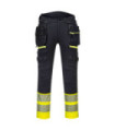 Alta visibilità Pantaloni Holster DX4, classe 1 elastico 16 tasche, giallo/nero PORTWEST DX445