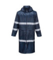 Gabardina Classic Iona lange Marineblau mit reflektierenden Bändern PORTWEST F438