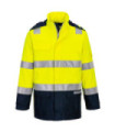 Bizflame Regen + Hi-Vis Lichtbogen wasserdichtes Gewebe Hohe Sichtbarkeit PORTWEST FR605