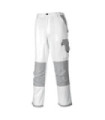 Pantalon de travail tissé oxford anti abrasion Painters Pro blanc/gris PORTWEST KS54