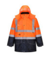 Parka bicolor 7 in 1 hoher Sicht Verkehrskontrastplatten reversible Innenjacke PORTWEST S426