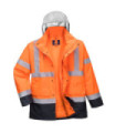 Mehrzweckjacke 4 in 1 hoher Sicht Kontrast Traffic Capucha silber reflektierend PORTWEST S471