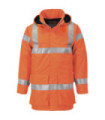 Hohe Sicht, flammhemmend und antistatisch Bizflame Regen lange Jacke PORTWEST S774