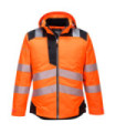 Hohe Sicht Winterjacke PW3 thermisch gepolstert mit abnehmbarer Kapuze  PORTWEST T400