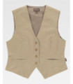 Gilet aderente da donna in tessuto canvas.Scollo a V e chiusura con bottoni centrali B9040