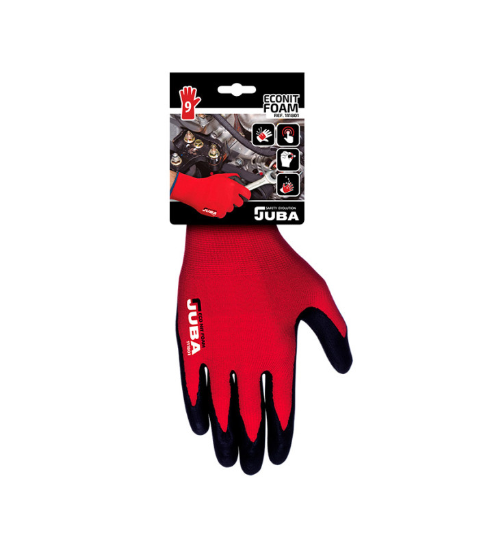 Glove with PU in palm 10 pairs support polyamide gauge 15 EN 420/388