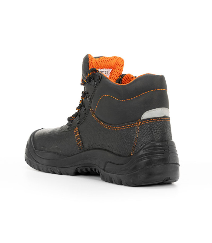 Bota cuero negro grabado S3 SR cordones SAFETOP EURIO