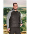 Chaqueta con capucha softshell, acolchada y con diseño bicolor en gris y negro, tejido poliéster VALENTO BERING