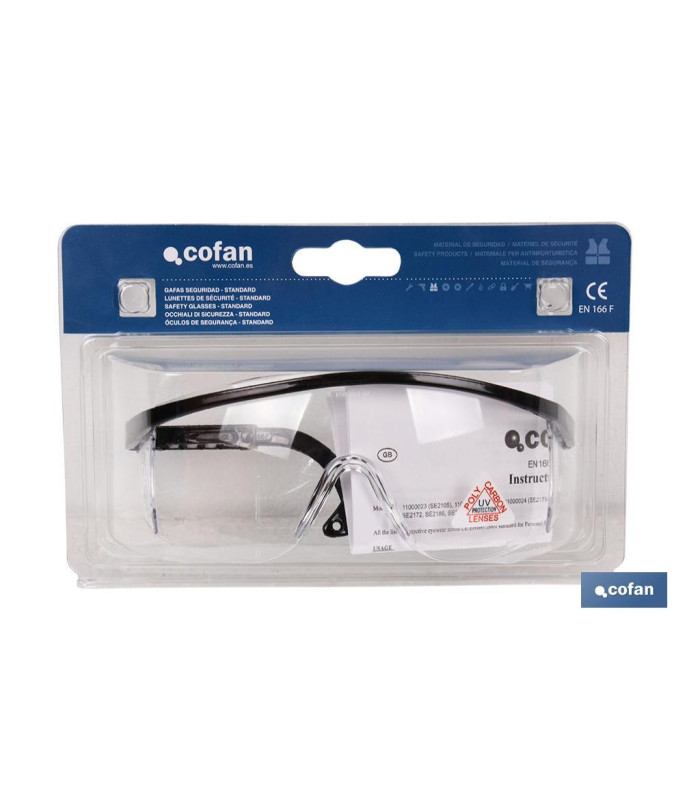 Gafas de Seguridad con lente clara Modelo Estándar COFAN Blíster 11000024BL