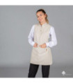 Elegante casula con collo alla coreana e taschino, beige, tessuto 100% TELA DI COTONE BIOLOGICO GARY'S UNIFORMS 212400