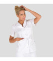 Mazza donna con maniche corte, bottoni a pressione, colore bianco, SARGA OPORTO COURSE UNIFORMES GARY'S 534000