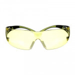 Gafas de protección con lente ámbar de montura negro/verde, antirrayaduras y antiempañante 3M. REF: SF403AF